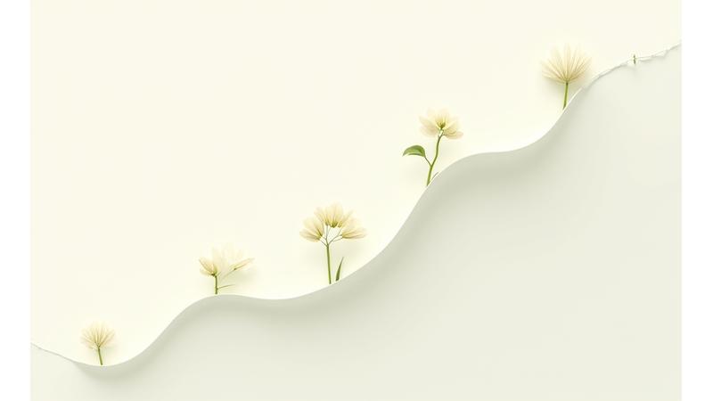 Illustrazione narrativa di tappe fondamentali nella storia di Benessere Quotidiano, con elementi organici e una progressione fluida nel tempo.